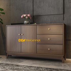 Tủ Đựng Chén Bát Đa Năng Mẫu Mới Tối Giản Màu Óc Chó Đẹp