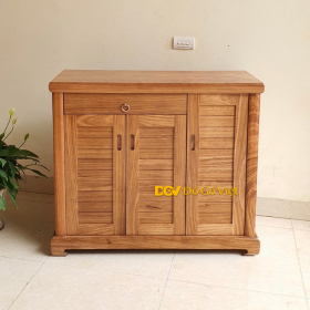 Tủ Đựng Giày Bằng Gỗ Cánh Nan Mở Phong Cách Tối Giản Đẹp