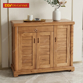 Tủ Đựng Giày Bằng Gỗ Cánh Nan Mở Phong Cách Tối Giản Đẹp