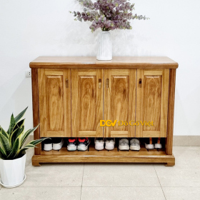 Tủ Đựng Giày Dép Bằng Gỗ 4 Cánh Mở Kiểu Pano Hiện Đại