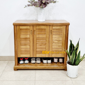 Tủ Đựng Giày Dép Bằng Gỗ Giá Rẻ Màu Hương Xám 3 Cánh Mở