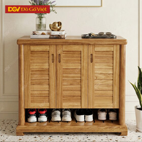 Tủ Đựng Giày Dép Bằng Gỗ Giá Rẻ Màu Hương Xám 3 Cánh Mở