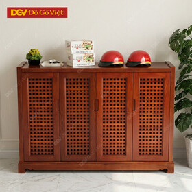 Tủ Đựng Giày Dép Bằng Gỗ Sồi 4 Cánh Kiểu Đơn Giản