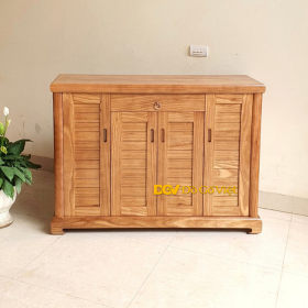 Tủ Đựng Giày Dép Bằng Gỗ Tự Nhiên 4 Cánh Mở Rộng Rãi