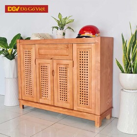 Tủ Đựng Giày Dép Gỗ Veneer Sồi Màu Nâu 4 Cánh Sang Trọng Đẹp Rẻ