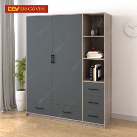 Tủ Đựng Quần Áo 2 Buồng Kệ Trang Trí Ngoài Chân Bệt Đẹp