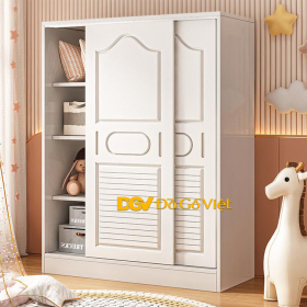 Tủ Đựng Quần Áo Cho Bé Kiểu Cửa Lùa Màu Trắng Đẹp