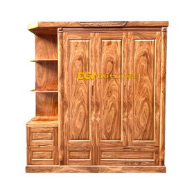 Tủ Đựng Quần Áo Hiện Đại Gắn Kèm Kệ Trang Trí Trái Tủ