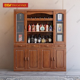 Tủ Đựng Rượu Đẹp Bằng Gỗ Cánh Kính Kiểu Pano Hiện Đại