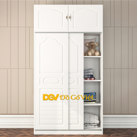 Tủ Em Bé Màu Trắng Kiểu Cửa Lùa Có Kệ Nóc Tiện Lợi