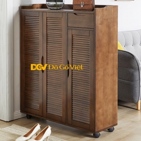 Tủ Giày Dép Gỗ 3 Cánh Kiểu Pano Lá Sách Đơn Giản Tiện Lợi