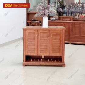 Tủ Giày Dép Gỗ Xoan Đào 3 Cánh Thiết Kế Đơn Giản Tinh Tế