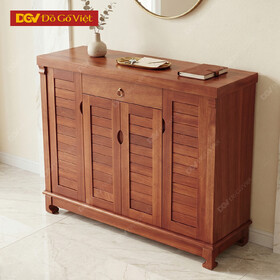Tủ Giày Dép Gỗ Xoan Tự Nhiên Lá Sách 1m2 Đẹp Giá Rẻ
