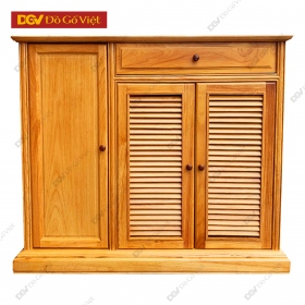 Tủ Giày Gỗ Gõ Đỏ Tự Nhiên Pano Lá Sách Đẹp Giá Rẻ