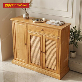 Tủ Giày Gỗ Gõ Đỏ Tự Nhiên Pano Lá Sách Đẹp Giá Rẻ