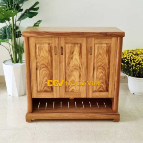 Tủ Giày Gỗ Hương Xám 3 Cánh Mở Có Ngăn Để Dép Trong Nhà