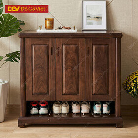 Tủ Giày Gỗ Mun 3 Cánh Pano Mở Chất Lượng Cao Giá Tốt