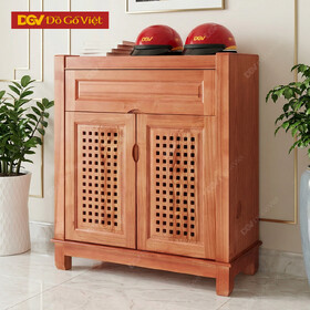 Tủ Giày Nhỏ Gỗ Veneer Sồi Màu Nâu Có Lỗ Thông Gió Đẹp Giá Rẻ