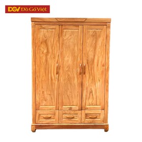 Tủ Gỗ Để Quần Áo 3 Cánh Gỗ Veneer Gõ Vân Mộc Độc Đáo