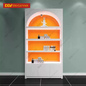 Tủ Gỗ Màu Trắng Trưng Bày Sản Phẩm Màu Trắng Phối Cam Đẹp