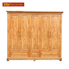 Tủ Gỗ Treo Quần Áo 5 Cánh Mở Cỡ Lớn Cho Gia Đình 4 Người