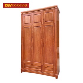 Tủ Gỗ Veneer Xoan 3 Cánh Nóc Áp Trần Kiểu Pano Tối Giản