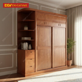 Tủ Gỗ Xoan Đào Kiểu Trơn Cánh Lùa Đa Ngăn Tầng Tiện Dụng