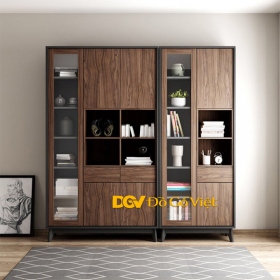 Tủ Hồ Sơ Hiện Đại Cánh Kính Trong Suốt Chất Liệu Gỗ MDF Bền Bỉ