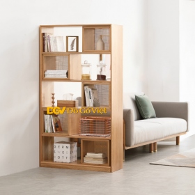 Tủ Kệ Chứa Sách Trang Trí Gỗ Tự Nhiên Màu Sồi Mẫu Mới Đẹp