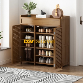 Tủ Kệ Để Giày Gỗ Tự Nhiên Màu Nâu Đẹp Kiểu Dáng Hiện Đại