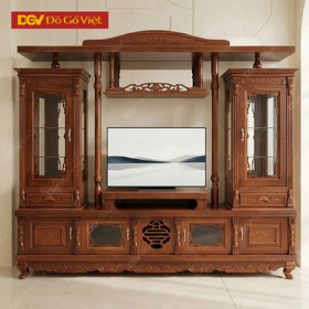 Tủ Kệ Để Tivi Kết Hợp Tủ Rượu Và Bàn Thờ Gỗ Sồi Nga Đẹp
