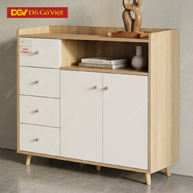 Tủ Lưu Trữ Giày Dép Gỗ MDF Chân Côn Phối Ngăn Kéo