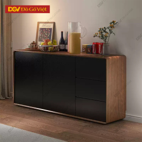 Tủ Mini Gỗ Sồi Để Đồ Dùng Nhà Bếp Màu Nâu Phối Đen Hiện...