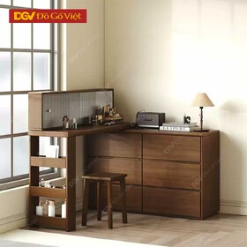 Tủ Mini Phòng Ngủ Kết Hợp Kệ Trưng Bày Mỹ Phẩm Veneer Sồi