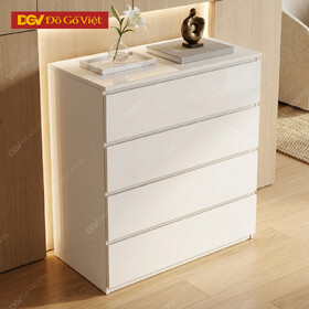 Tủ Ngăn Kéo Gỗ Công Nghiệp Chân Bệt Sơn Trắng Sang Trọng