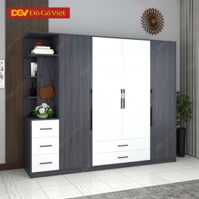 Tủ Quần Áo 4 Cánh Kiểu Hiện Đại 2 Màu Phối Phong Cách Trẻ