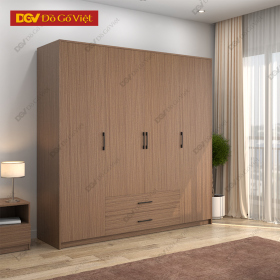 Tủ Quần Áo 4 Cánh Mở Hiện Đại Màu Nâu Đẹp Giá Tốt