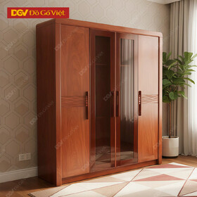 Tủ Quần Áo Cánh Kính Trà Khung Gỗ Hương Đá Sang Trọng