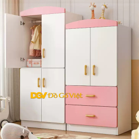 Tủ Quần Áo Cho Trẻ Em Màu Trắng Phối Hồng Đẹp Giá Tốt