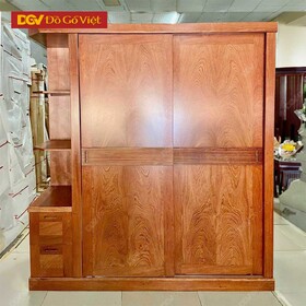 Tủ Quần Áo Cửa Lùa Có Kệ Trang Trí Gỗ Veneer Hương Đá Đẹp