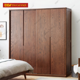 Tủ Quần Áo Veneer Sồi Cánh Lùa Tay Nắm Âm Đẹp Giá Tốt