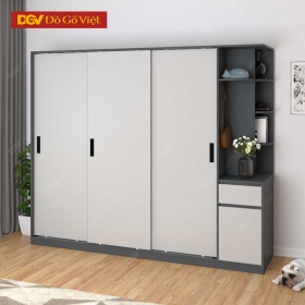 Tủ Quần Áo Cửa Lùa Hiện Đại 3 Cánh Kèm Ray Trượt Chống Mòn