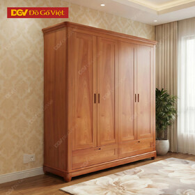 Tủ Quần Áo Gia Đình Gỗ Xoan Đào Gia Lai 4 Cánh Đẹp Giá Rẻ