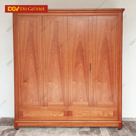 Tủ Quần Áo Gia Đình Gỗ Xoan Đào Gia Lai 4 Cánh Đẹp Giá Rẻ