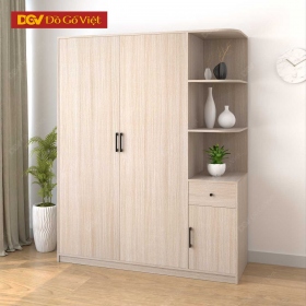 Tủ Quần Áo Gỗ 2 Cánh Kệ Phải Khung Gỗ Dán Cạnh Bền Đẹp