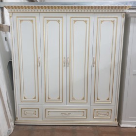 Tủ Quần Áo Gỗ Tự Nhiên Tân Cổ Điển Dát Vàng THANH LÝ GIÁ RẺ