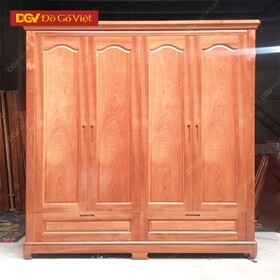 Tủ Quần Áo Gỗ Veneer Xoan Mẫu Pano Vòm Cánh Mở Đẹp