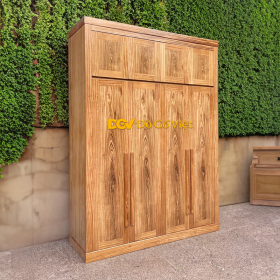 Tủ Quần Áo Hiện Đại Gỗ Hương Xám Vân Mộc Có Kệ Nóc