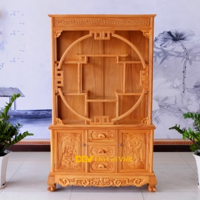 Tủ Rượu Chạm Gỗ Gõ Đỏ 1m2 Đẹp Giá Rẻ