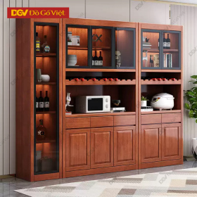 Tủ Rượu Đẹp Hiện Đại Cánh Mở Pano Có Đèn Hậu Trang Trí